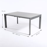 thumbnail of Conjunto para jardín color antracita, Mesa extensible 160/210 y 6 sillones apilables, Aluminio doble reforzado, 6 plazas