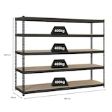 thumbnail of PROREGAL Schwerlastregal WOOD YETI FIVE | HxBxT 200x180x75cm | Fachlast 400kg | Anthrazit | Regal Standregal Werkstattregal Lagerregal Kellerregal