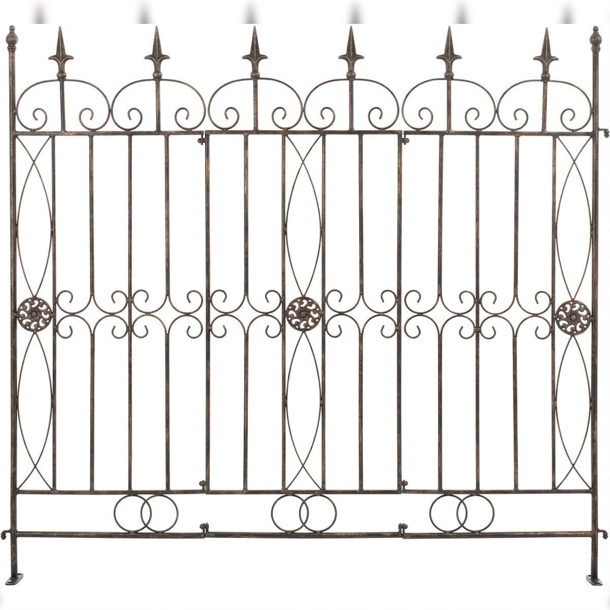 CLP Gartenzaun Mangold Metall HBT: 116x124x1 cm bronze