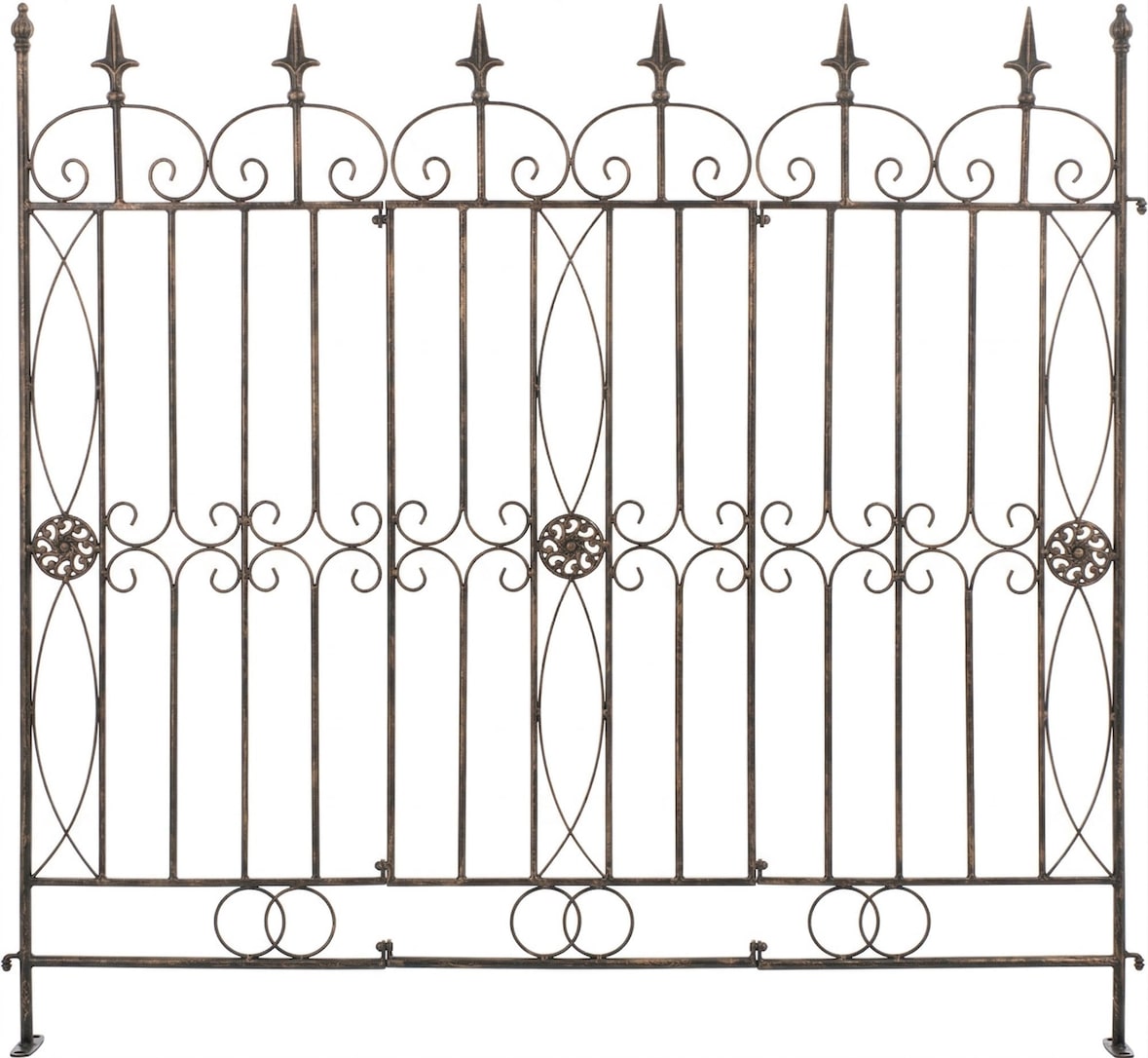 CLP Gartenzaun Mangold Metall HBT: 116x124x1 cm bronze