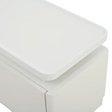 thumbnail of TV-Schrank 180x34x40 cm für 75-Zoll Fernseher mit LED-Licht, Hochglanz-Front, 4 Schubladen, gebogenes Kantendesign, Weiß