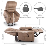 thumbnail of Fernsehsessel mit Aufstehhilfe, Relaxsessel mit elektrischer Liegefunktion, 2 Motoren, 120 kg belastbar, Mikrofaser, Braun, Raburg Jan