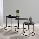 thumbnail of WellHome - Set van 3 bijzettafels in zwart melamine metaal Ø35Ø45Ø55cm