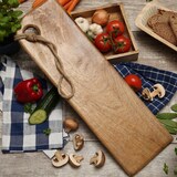 thumbnail of Schneidebrett Servierbrett Mangoholz mit Kordel Serviertablett 57,5cm natur