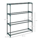 thumbnail of Estantería para plantas soporte para macetas de 4 niveles con estructura de acero para jardín patio 89x28x107 cm verde oscuro