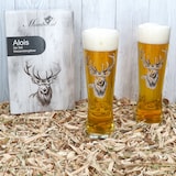 thumbnail of Alois 6er Set Weizenglas 0,5 L Hirschmotiv Geschenkverpackung