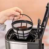 thumbnail of ROMMELSBACHER Filterkaffeemaschine FKM 1000, 1,5 Liter Wassertank, Glaskanne, Startzeitvorwahl, Warmaltefunktion, Filterträger 1x4, Dauerfilter