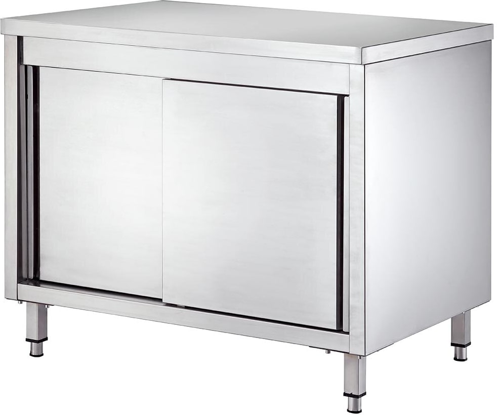 vaiotec werktafel met kast / 2 schuifdeuren, 1600 x 600 mm