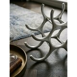 thumbnail of Design Aluminium Weinregal 6 Flaschen in Silber 29x24x14 cm, Flaschenregal Wein Zubehör flach modern, Metall Deko Weinflaschen Halter Schmal Küche