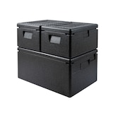 thumbnail of Thermo Future Box, Stapelbox 1/2 Euronorm, Isolierbox schwarz mit Deckel, 170 mm tief, 13 Liter, robust, nachhaltig aus EPP