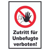 thumbnail of Zutritt für Unbefugte verboten Schild A6 (105x148mm)