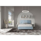 thumbnail of Cama con somier acolchada 140x200 microfibra azul claro Antea