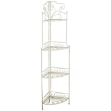 thumbnail of Etagere ad angolo multifunzione richiudibile in ferro battuto finitura bianca anticata L46xPR32xH155 cm perfetta per arredare e organizzare