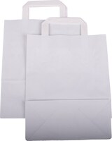 thumbnail of 3000 Papiertragetaschen 320 + 170 x 270 mm weiß stabile 80 g/m² Grammatur Papiertüten Geschenktüten BB-Verpackungen