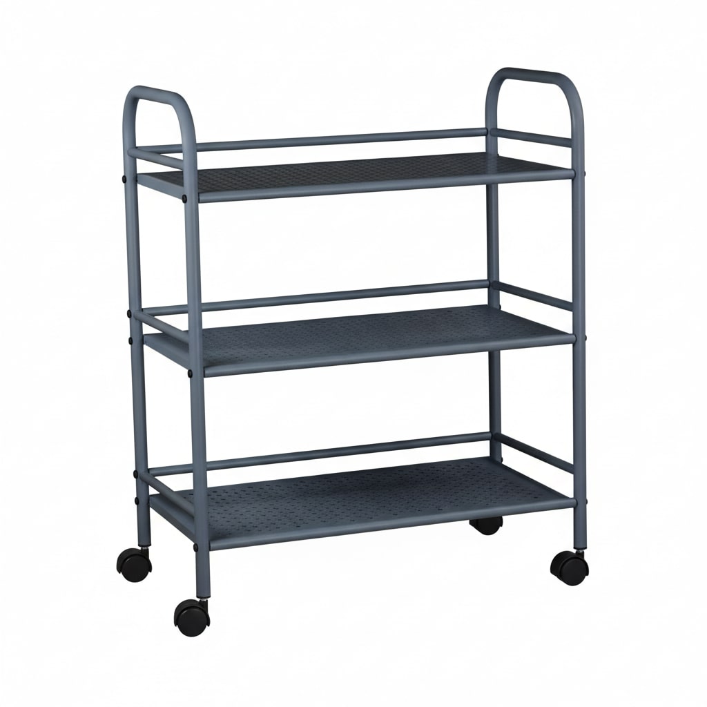 Carrello Portavivande 3 Ripiani Cucina Mobile Ruote 80x33x105 cm - Nero