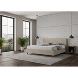 thumbnail of Letto Matrimoniale King size senza rete imbottito 180x190 microfibra sabbia Adele