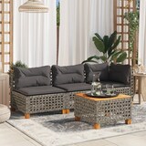 thumbnail of vidaXL Gartensofa ohne Armlehnen mit Kissen Grau Poly Rattan