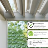 thumbnail of Weide Classic | Pergola Aluminium freistehend | 3 x 3,6 M | Lamellendach Ivory Sand