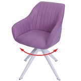 thumbnail of Sedia da pranzo HWC-K27, sedia da cucina Sedia con braccioli, girevole tessuto/tessuto ~ viola