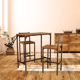 thumbnail of Set van BAR-tafel en 2 notenbruine krukken Mod. VENICE van Yelloo