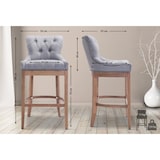 thumbnail of Banco de bar Lakewood em tecido, luz antiga cinza claro