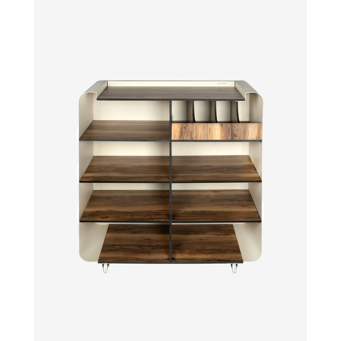Mobiliara - Desserte Serveo Mobile - Exterieure - Acier epoxy - Compact HPL - Version double