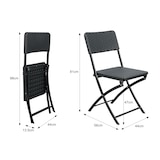 thumbnail of METRO PROFESSIONAL Sedia pieghevole per banchetti Vanimo, acciaio/plastica, aspetto rattan, nero