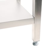 thumbnail of Romux® Edelstahltisch für Gastronomie zur Wandmontage mit 2 Regalböden 1600x700x850 mm Zerlegbar | Arbeitstisch aus Edelstahl Korrosionsbeständig