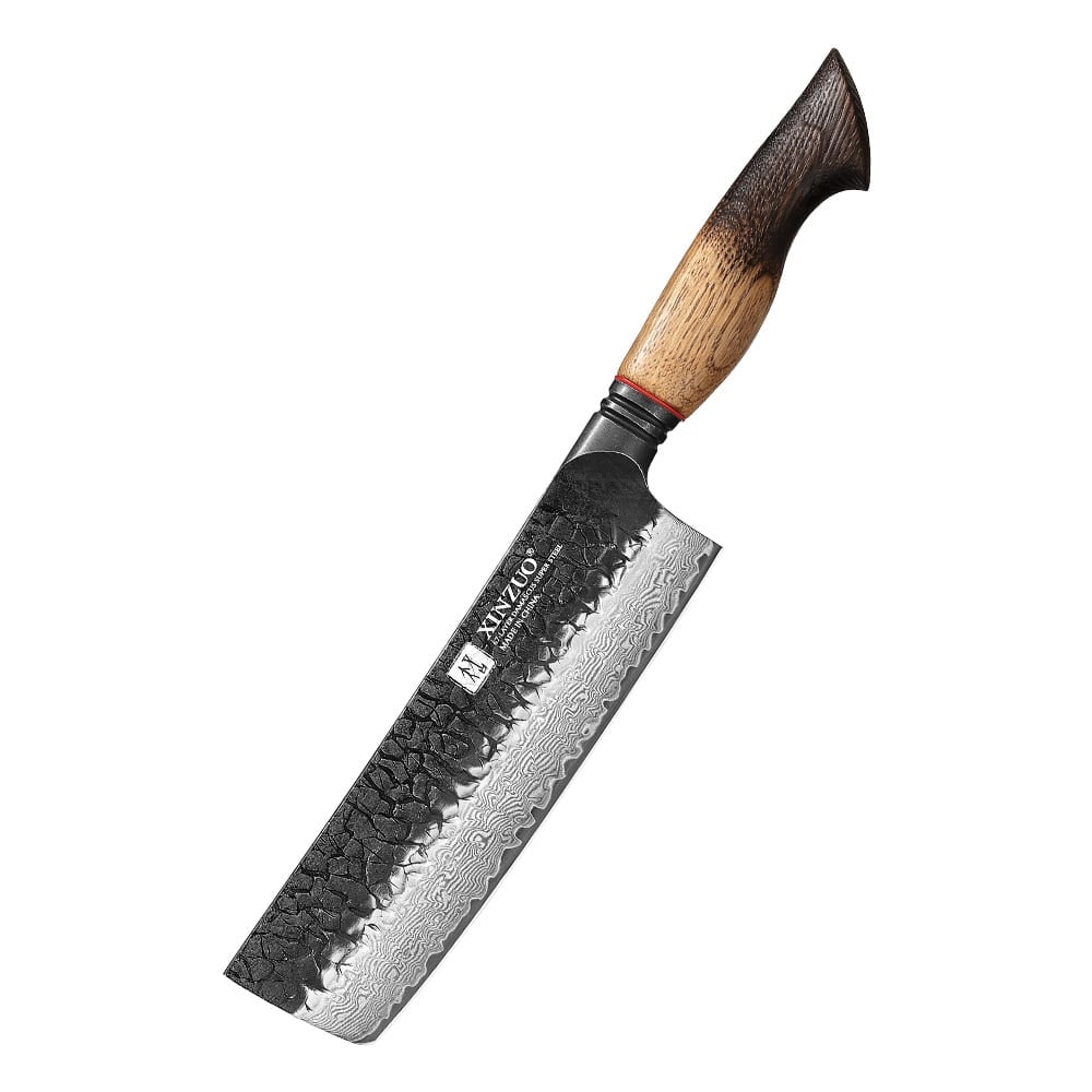 XinZuo - Damascus Nakiri 18 cm - X06 Mo Series - gemaakt van 67-laags damascus staal