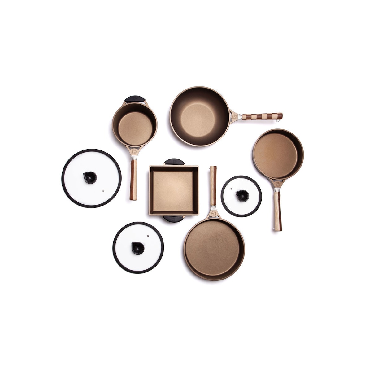 Luchetti Kit pentole professionali in alluminio pressofuso antiaderente Chef 9 pz Gas