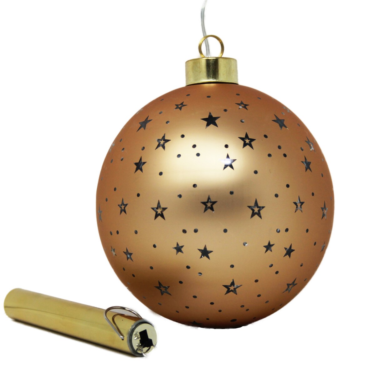 Annas Collection Glaskugel mit Sternen Mattgold Durchmesser 15cm