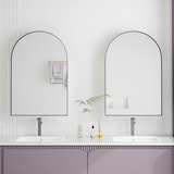 thumbnail of Spiegelschrank Badezimmer Schwarz 91x61x12 cm Metallrahmen mit Spiegel und verstellbaren Ablagen, Wandmontage oder Unterputz, platzsparend