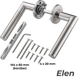 thumbnail of Türgriff Edelstahl Türgarnitur Türdrücker Türbeschlag Türklinke Innentür Bad WC ELEN BB Garnitur-SET