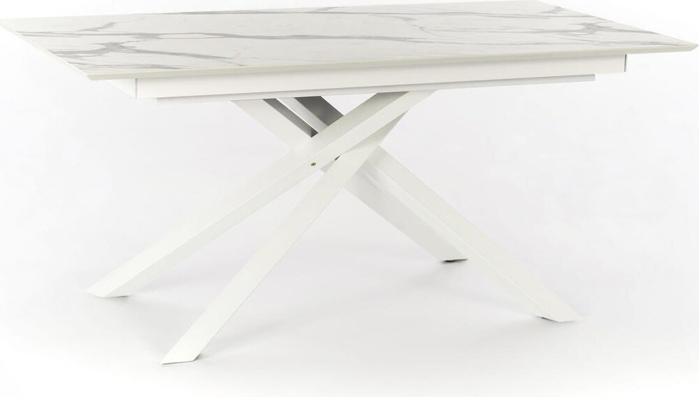 Xavier - Ausziehbarer Tisch (170/270 x 90 cm) aus HPL auf weißem MDF