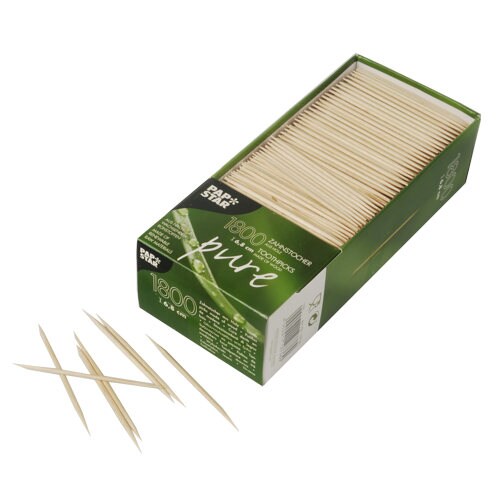 PAPSTAR 1800 Zahnstocher, Holz "pure" rund 6,8 cm