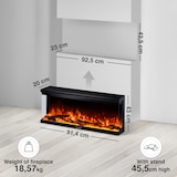 thumbnail of KAMINIO Elektrokamin LEA - Elektrischer 3-in-1 Kamin mit Panoramaview, Heizung, 3D-Flammeneffekt, 12 Flammenfarben, Fernbedienung  - 36 Zoll