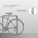 thumbnail of Fahrradanlehnbügel 118 x 78 cm Edelstahl Ø 60 mm grau Typ U Einbetonieren Fahrradständer Parker Typ U