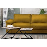thumbnail of KAWOLA Sofa LOLA Ecksofa XL Stoff curry mit motorischer Relaxfunktion Recamiere rechts