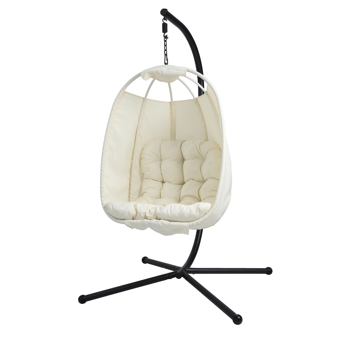 SVITA NELLY hangstoel met frame opklapbare hangstoel hangzit hangmand beige