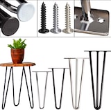 thumbnail of 4x Haarnadel Tischbeine EDELSTAHL SCHWARZ CHROME Möbel Tischgestell Hairpin Leg SCHWARZ 2 Streben 20