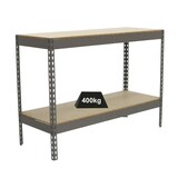 thumbnail of PROREGAL Schwerlastregal MINI WOOD YETI TWO | HxBxT 90x150x60cm | Fachlast 400kg | Grau | Regal Standregal Werkstattregal Lagerregal