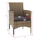 thumbnail of tectake Lot de 2 fauteuils de jardin en rotin avec 2 sets de housses - marron naturel/gris foncé - 404552