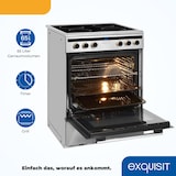 thumbnail of Exquisit Induktions-Standherd EHI 60-3.1 Inox | Energieeffizienzklasse A | 64,3 l Garraum | Glaskeramik Kochfeld | Induktions-Standherd 60 cm