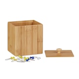 thumbnail of Relaxdays Aufbewahrungsbox mit Deckel, Holzbox klein, Ordnungsbox Bambus, Vorratsdose Holz, HBT: 11,5 x 10 x 8 cm, natur