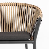 thumbnail of METRO PROFESSIONAL  Fauteuil de terrasse TRIBU, empilable, aluminium / rotin PE, 63 x 63 x 76 cm, coussin inclus, gris foncé