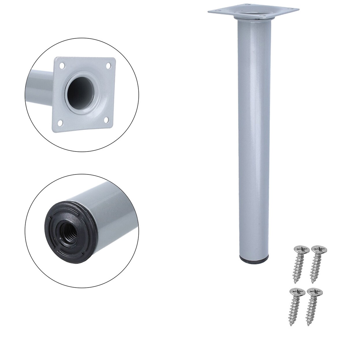 Schrankfuss h 200mm Sofafuss Silber ø 30mm Möbelfuss Tischbein Möbel-Stützfuss