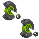 thumbnail of 2x Sackkarrenrad PU-Rad 260x85 mm 3.00-4 75 mm zentrierte Nabe Ø 20 mm grün Vollgummi Bollerwagen