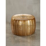 thumbnail of Couchtisch 60x36x60 cm Aluminium Gold Beistelltisch orientalisch rund, Flacher Sofatisch Metall, Design Wohnzimmertisch modern, Loungetisch