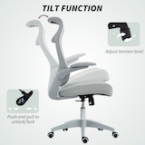 thumbnail of HOMCOM Sedia da Ufficio con Braccioli Regolabili e Poggiatesta Grigio