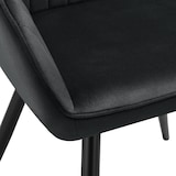 thumbnail of tectake Stuhl Marilyn, Samtoptik, gesteppt - 2er Set schwarz/schwarz